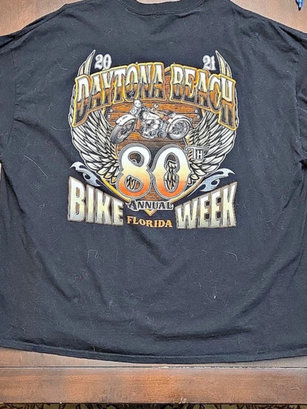 Gildan 2021 Daytona Beach 80th Annual Bike Week Long Sleeve T-Shirt Bike Week
